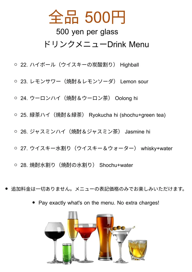 ドリンクメニュー 3